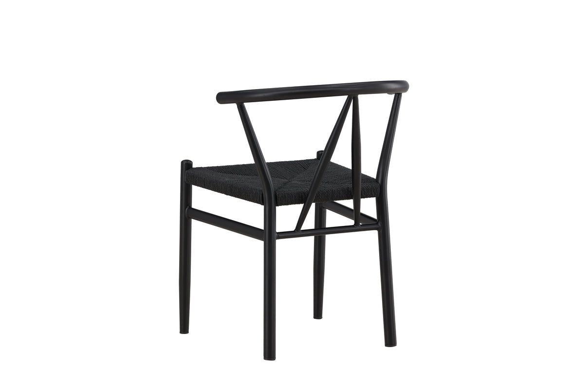 Chaise Fliou II - en Noir avec assise de couleur uniforme