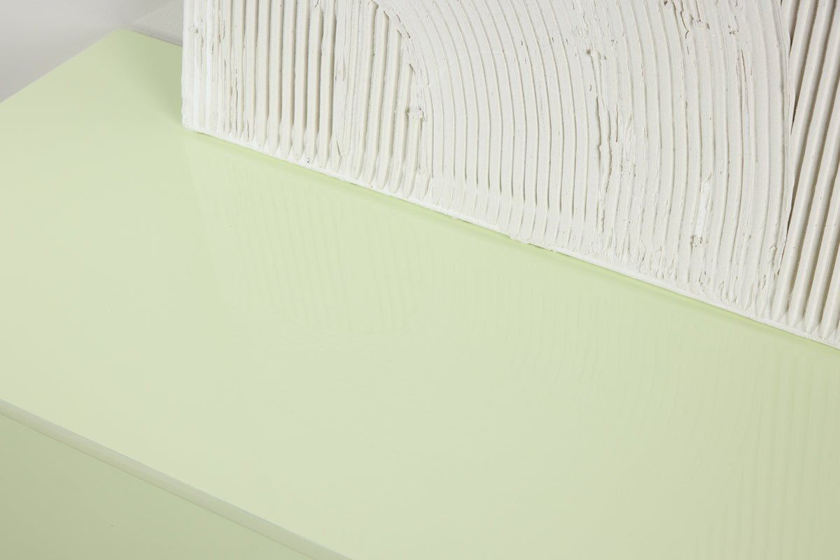 Meuble TV bas Marivo – Design brillant en Vert frais