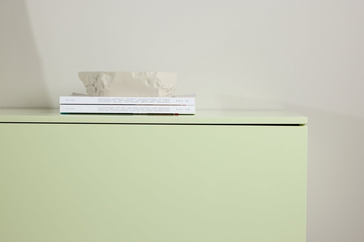 Meuble TV bas Marivo – Design brillant en Vert frais