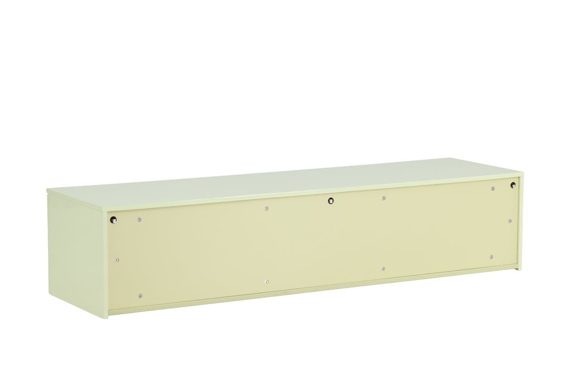 Meuble TV bas Marivo – Design brillant en Vert frais