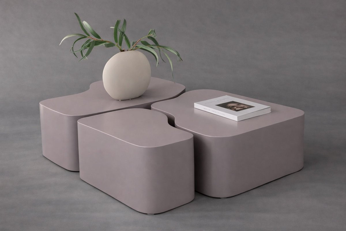 Table basse Estaro - ensemble de 3 pièces en marron