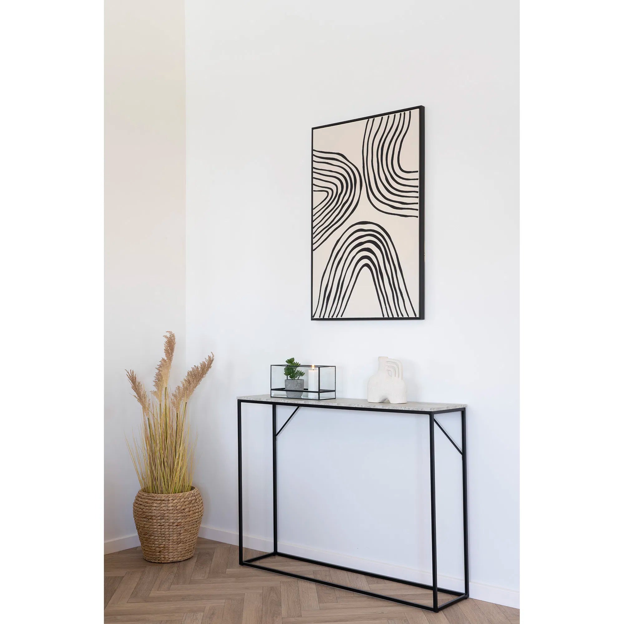 Porte-bougie « Ferro Recta » – Métal & Verre en Noir