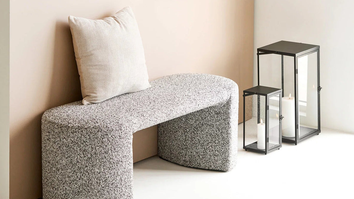Lot de 2 lanternes Felli - avec cadre en métal noir