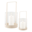 Bougeoir Narviona – fabriqué en Métal et verre (lot de 2)