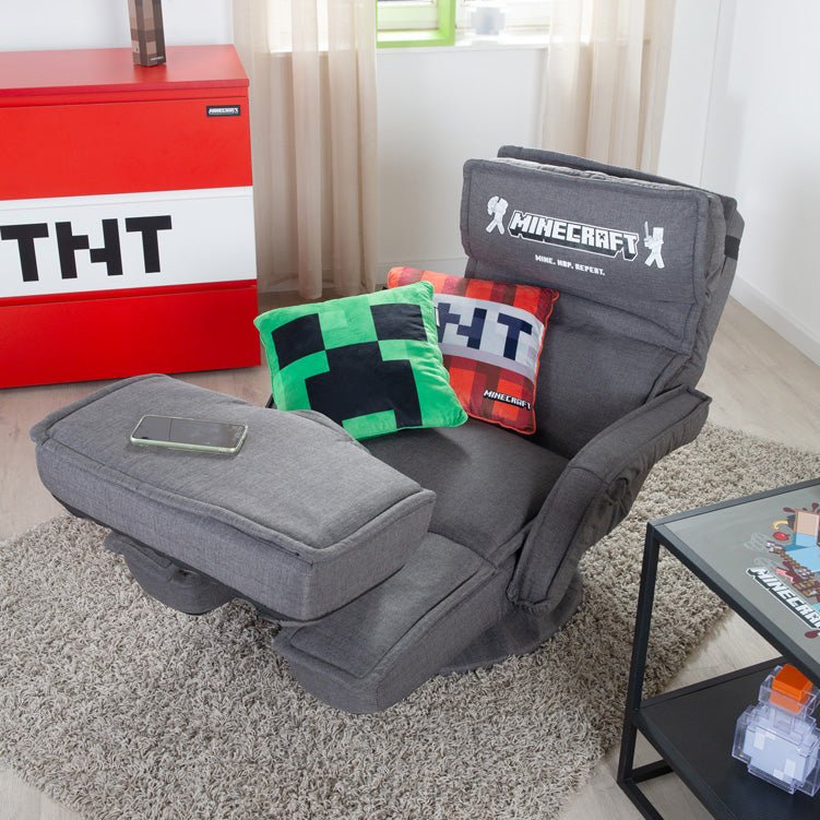 Fauteuil de jeu Minecraft « CraftStation » – réglable avec repose-pieds, accoudoirs et support pour clavier