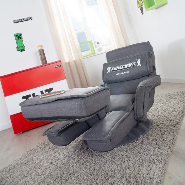 Fauteuil de jeu Minecraft « CraftStation » – réglable avec repose-pieds, accoudoirs et support pour clavier