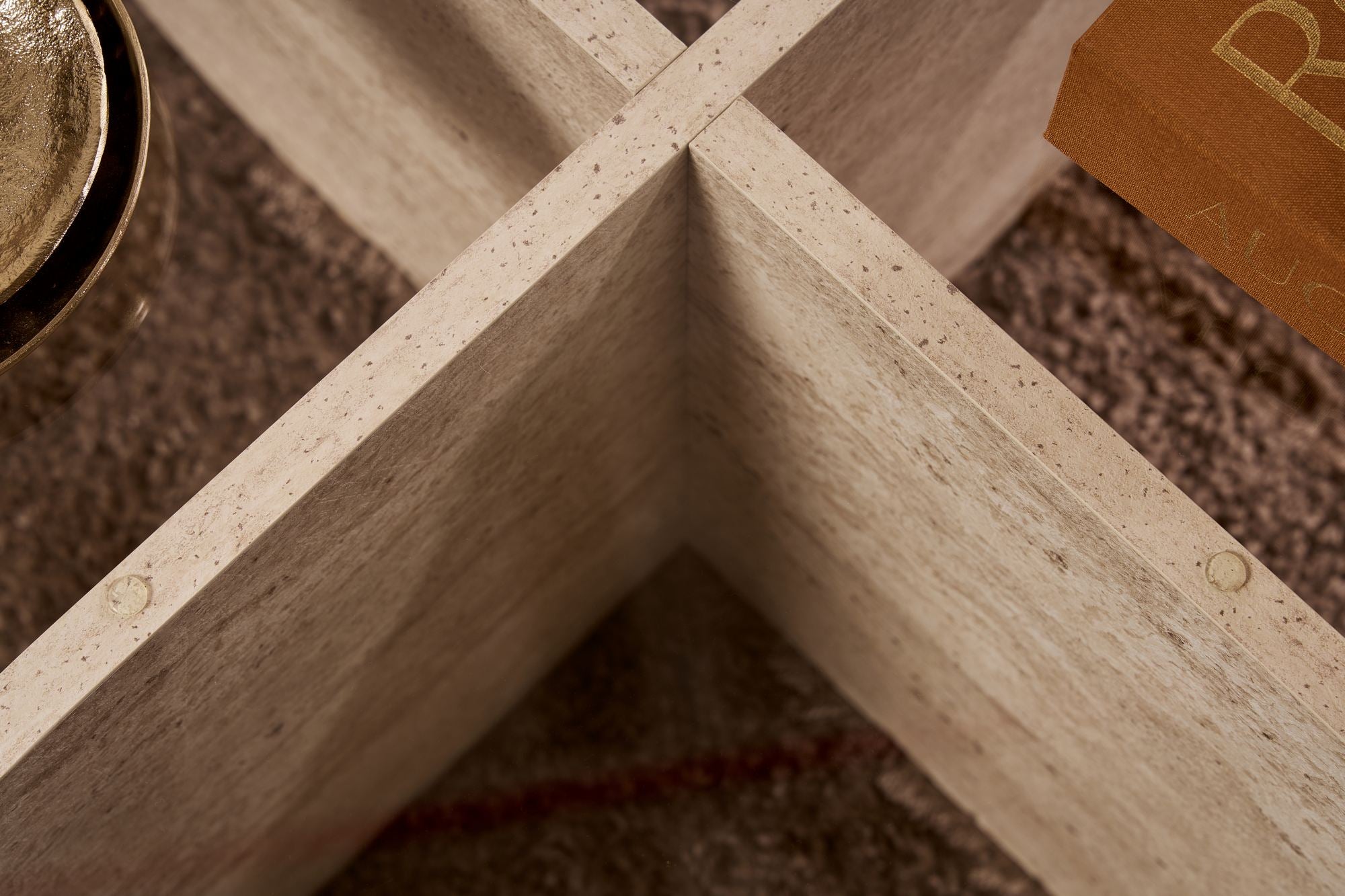 Table basse Rovida - avec plateau en verre rond en 2 variantes