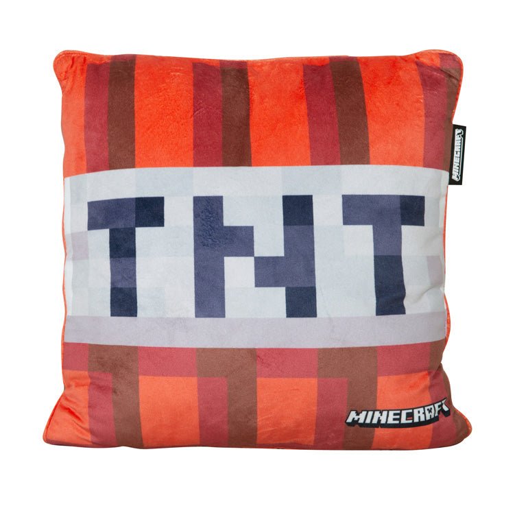 Minecraft Coussin décoratif « TNT Peluche » – avec rembourrage et aspect velours
