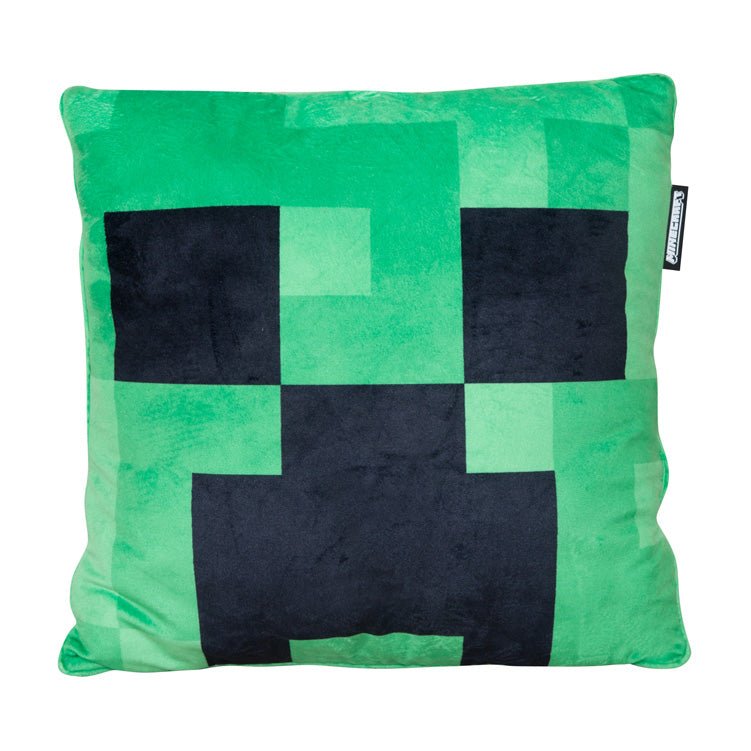 Minecraft Coussin décoratif « Peluche Creeper » – avec rembourrage et aspect velours