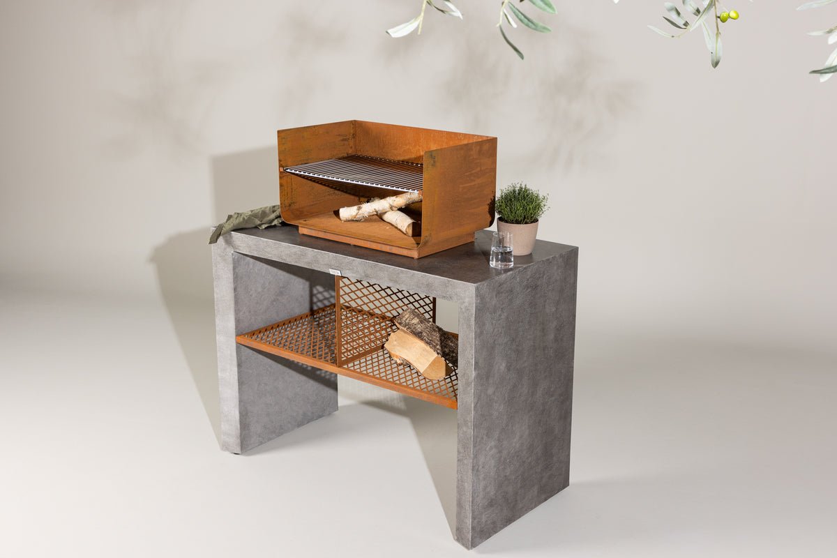 Cuisine extérieure Sella - en aluminium gris clair avec barbecue inclus