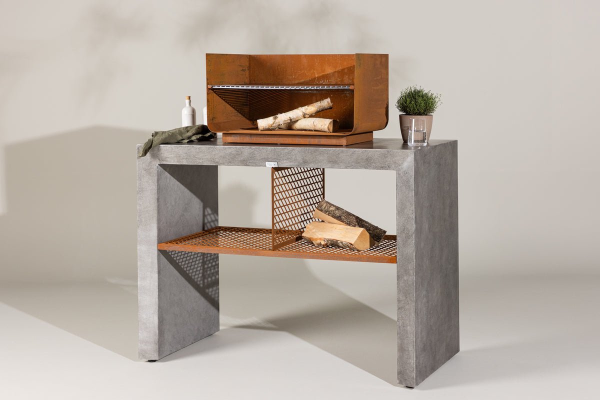Cuisine extérieure Sella - en aluminium gris clair avec barbecue inclus