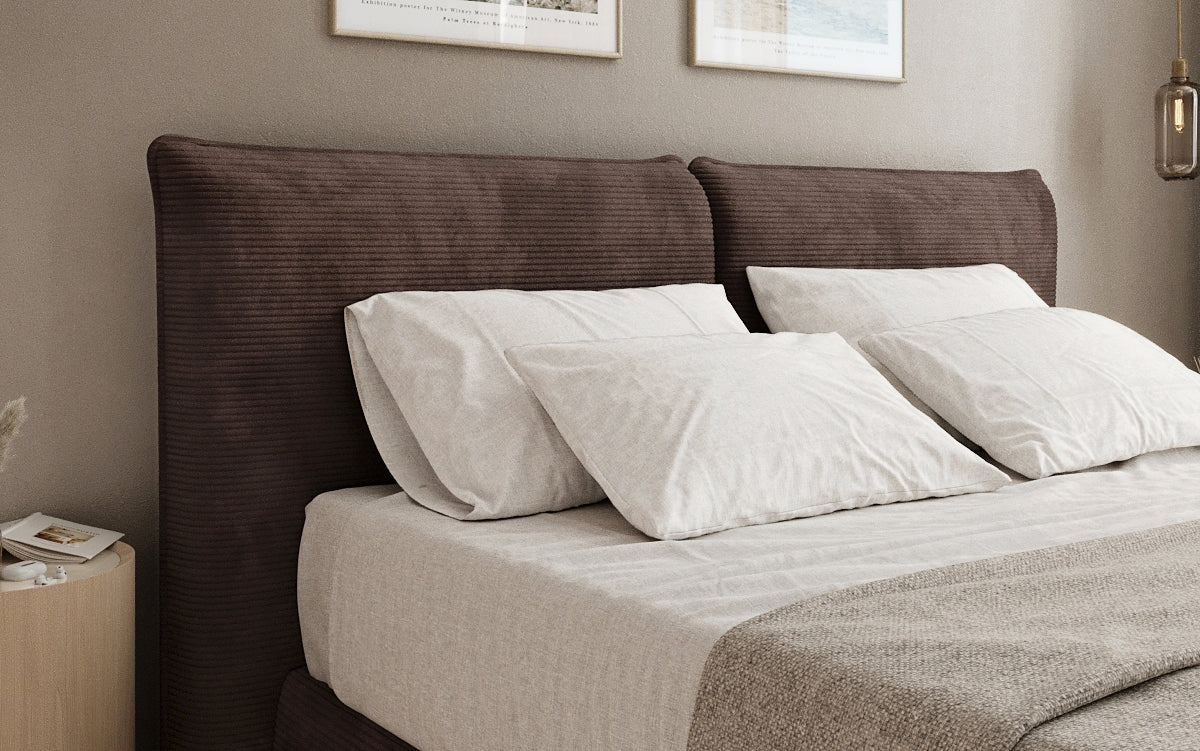 Lit boxspring Pillo en Côtelé
