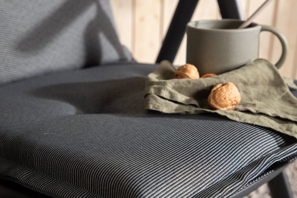 6er Set - Stuhlkissen Philly aus Polyester in Grau, Rot