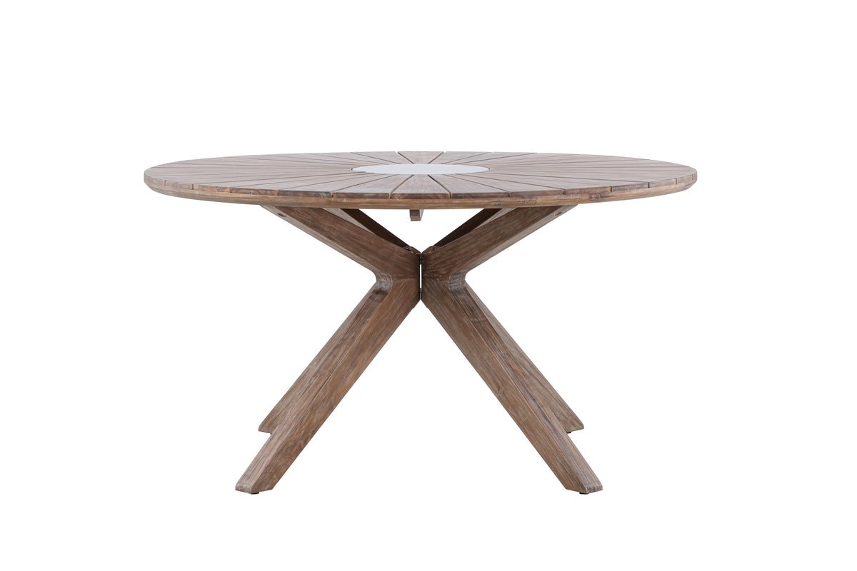 Table à manger de jardin Rose - Ø 140 cm en acacia brun