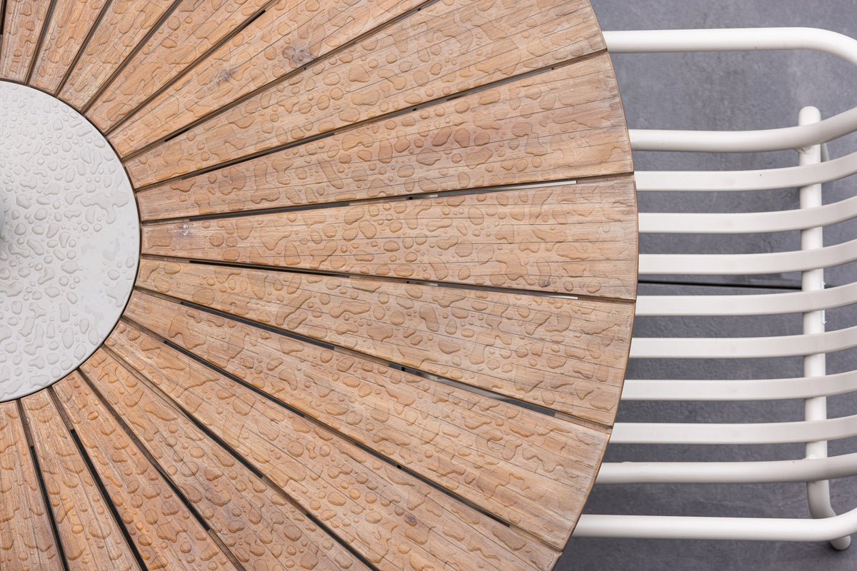 Table à manger de jardin Rose - Ø 140 cm en acacia brun