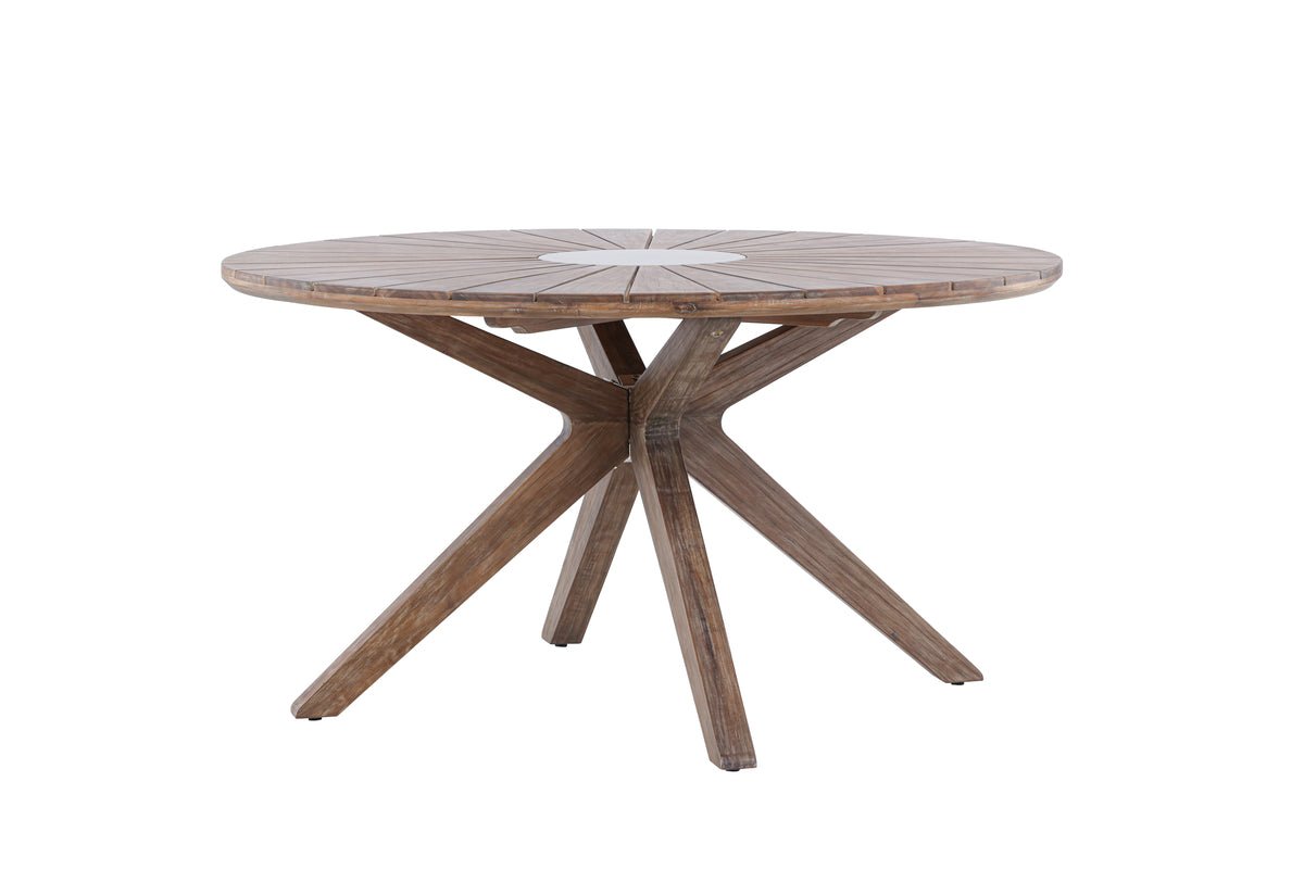 Table à manger de jardin Rose - Ø 140 cm en acacia brun