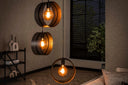 Suspension Sorelia – En gradation avec 3 luminaires et abat-jour annulaires perforés en Anthracite
