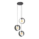 Suspension Sorelia – En gradation avec 3 luminaires et abat-jour annulaires perforés en Anthracite