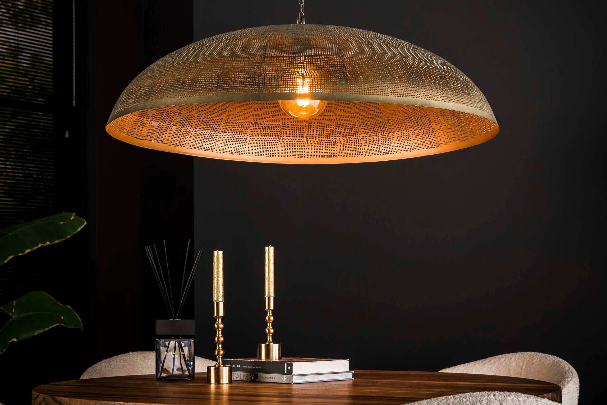 Suspension « Helia » – Avec surface en bronze antique en Métal