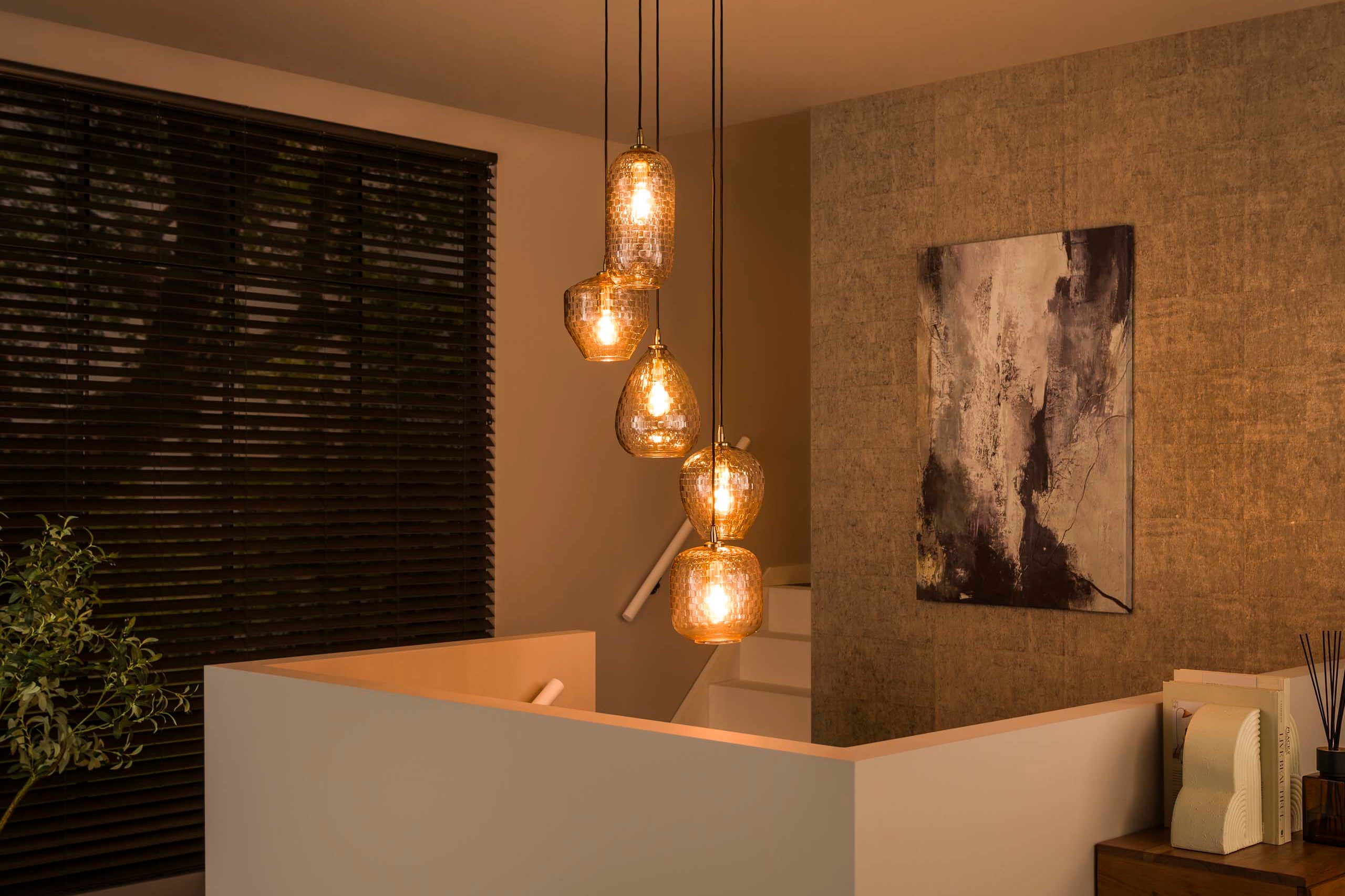 Suspension « Arcana » – en verre diamant à étages avec une hauteur de 180 cm