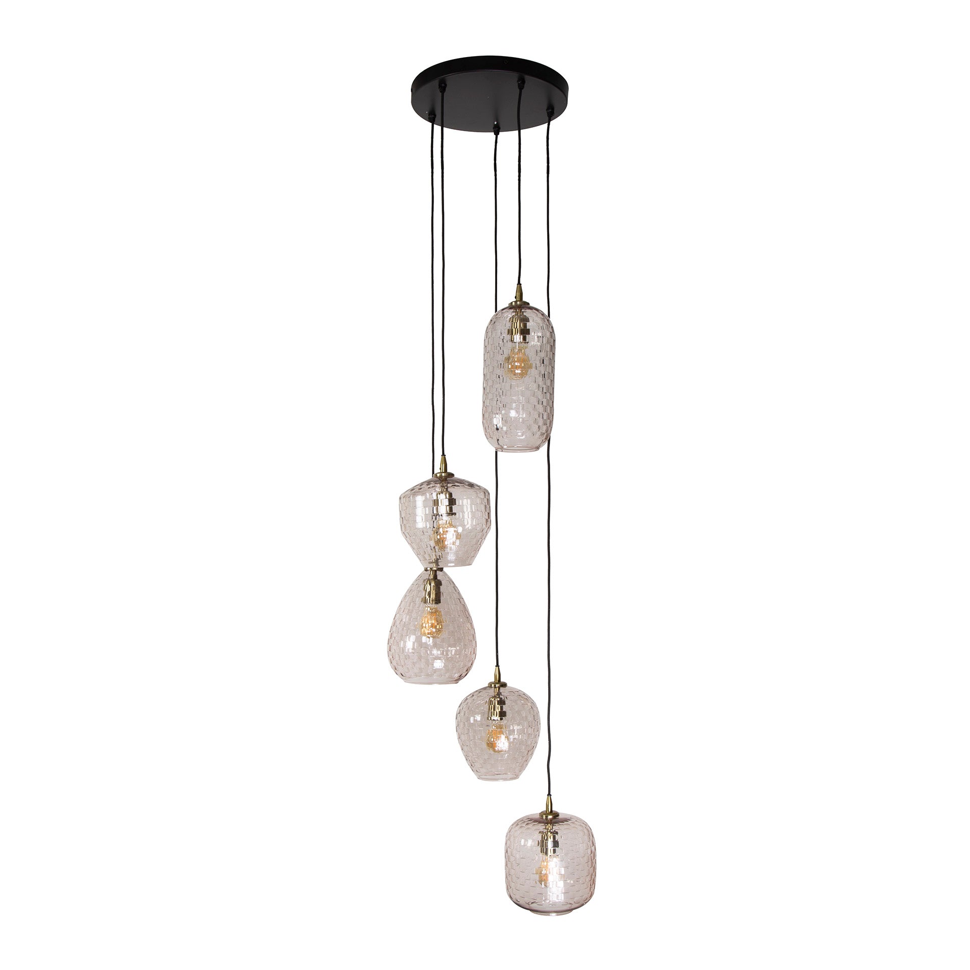 Suspension « Arcana » – en verre diamant à étages avec une hauteur de 180 cm