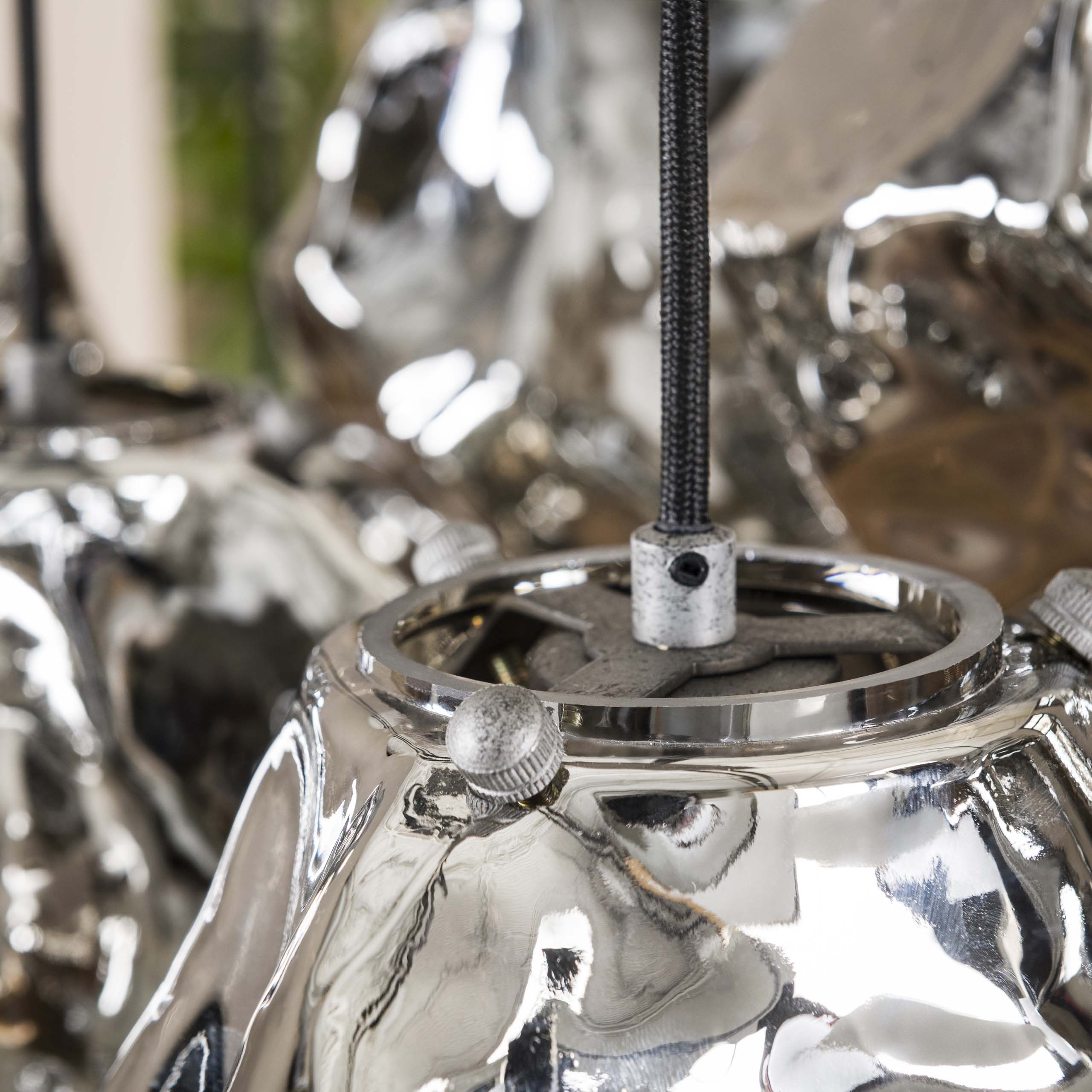 Suspension « Stellaris » – en verre chromé soufflé bouche