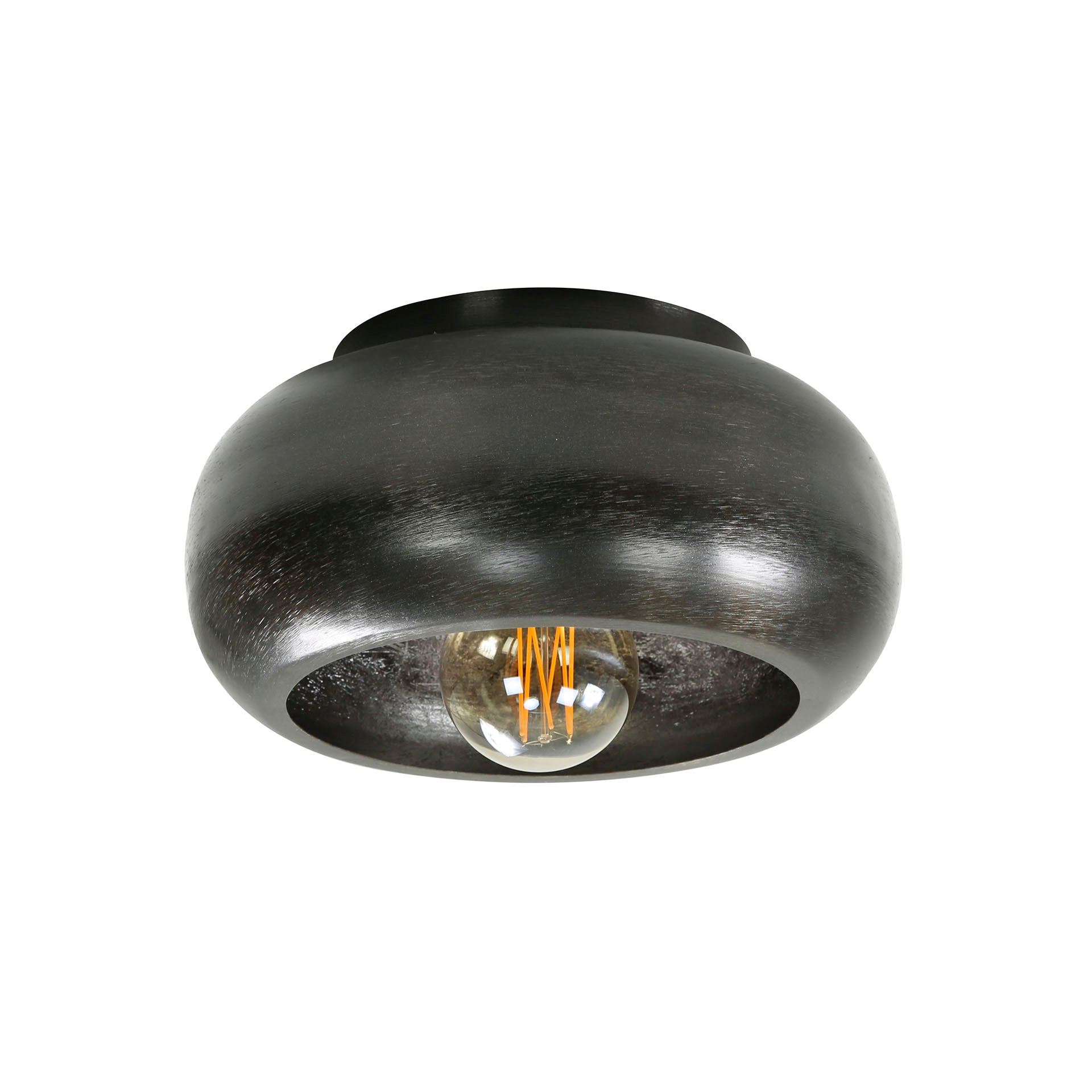 Plafonnier « Skylin » – Luminaire en métal finition nickel noir