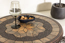 Table basse Lejla - Ø60 avec plateau marron en fibrociment