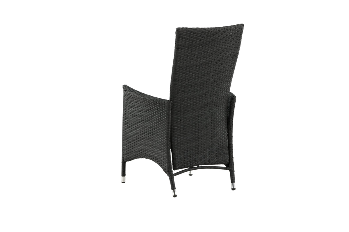 Set de 2 - Chaise de jardin Venezia en imitation rotin en Noir, Blanc ou aspect naturel