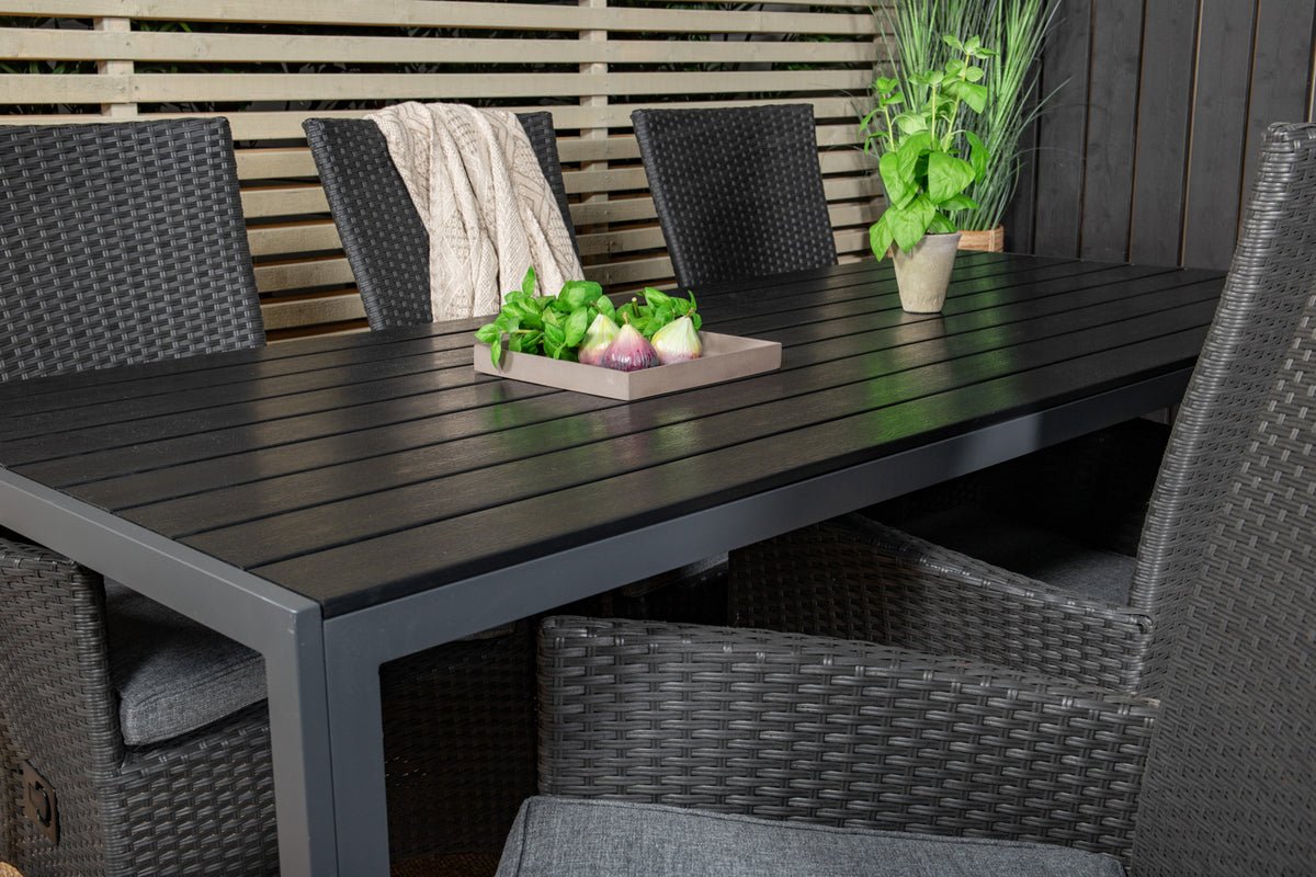 Set de 2 - Chaise de jardin Venezia en imitation rotin en Noir, Blanc ou aspect naturel