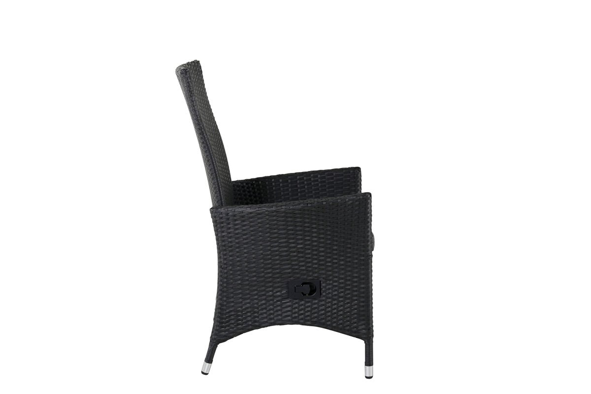 Set de 2 - Chaise de jardin Venezia en imitation rotin en Noir, Blanc ou aspect naturel