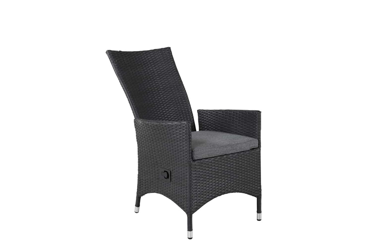 Set de 2 - Chaise de jardin Venezia en imitation rotin en Noir, Blanc ou aspect naturel