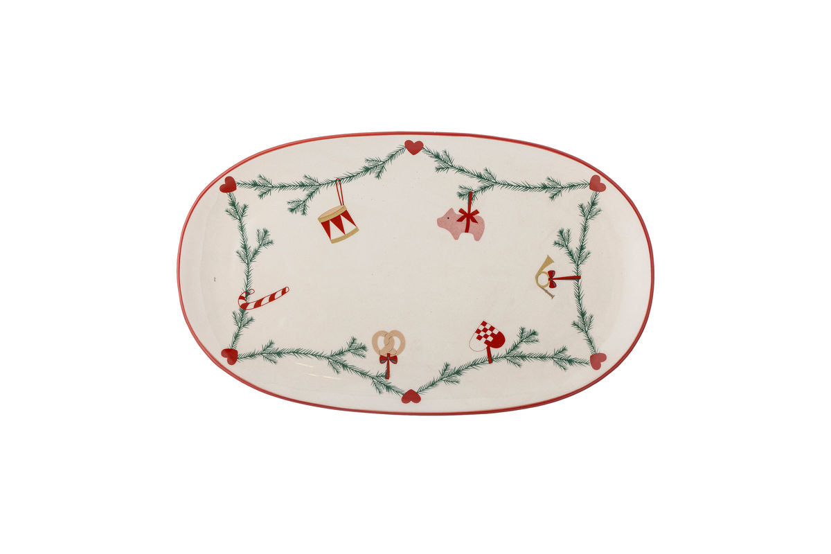 Plateau de service Sasha – Grès avec décor de Noël