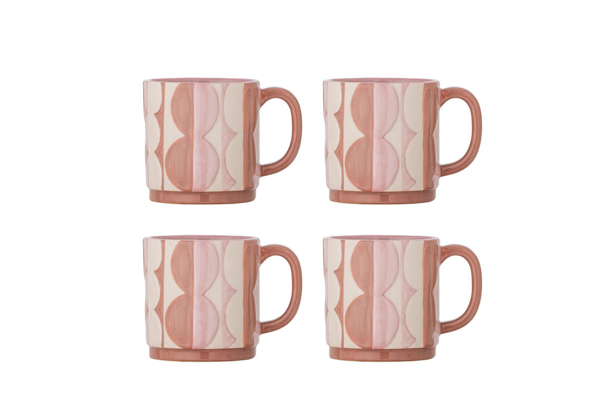 Becher Rosina – Handbemalte Steingutbecher  (4er-Set)