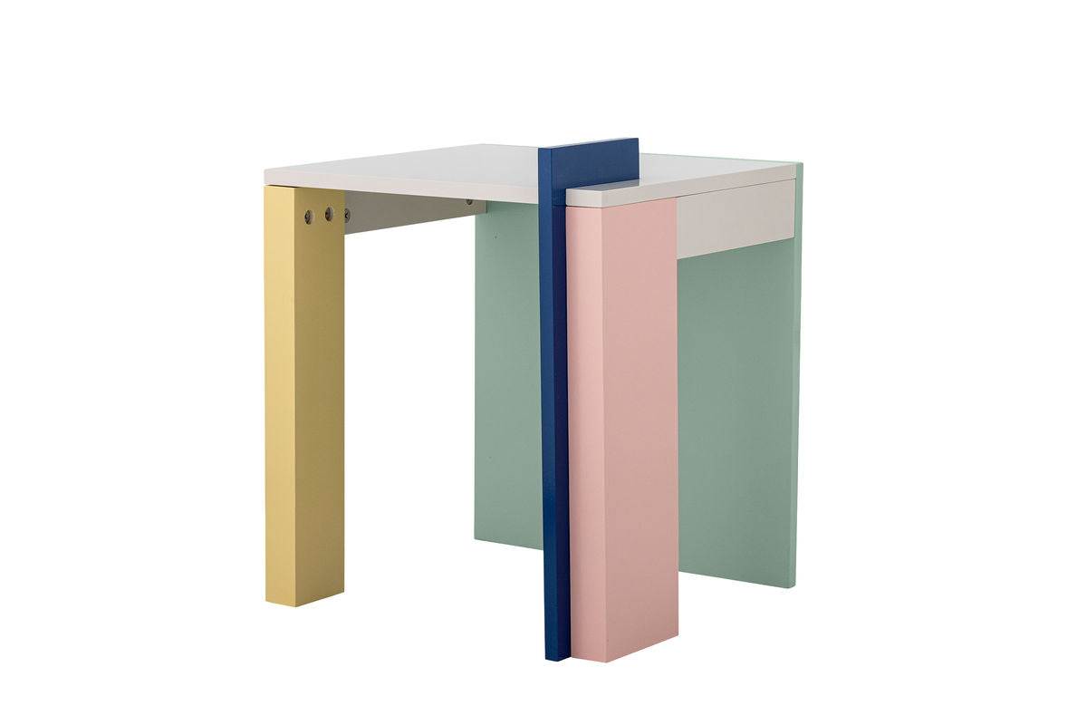 Table d'appoint Rudi – Jeu délicat de couleurs en Rosé, jaune et vert