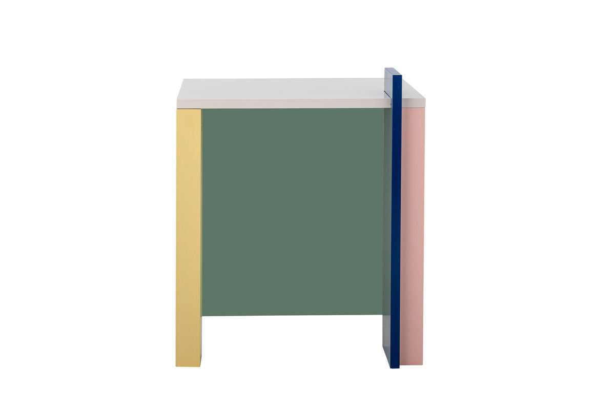 Table d'appoint Rudi – Jeu délicat de couleurs en Rosé, jaune et vert