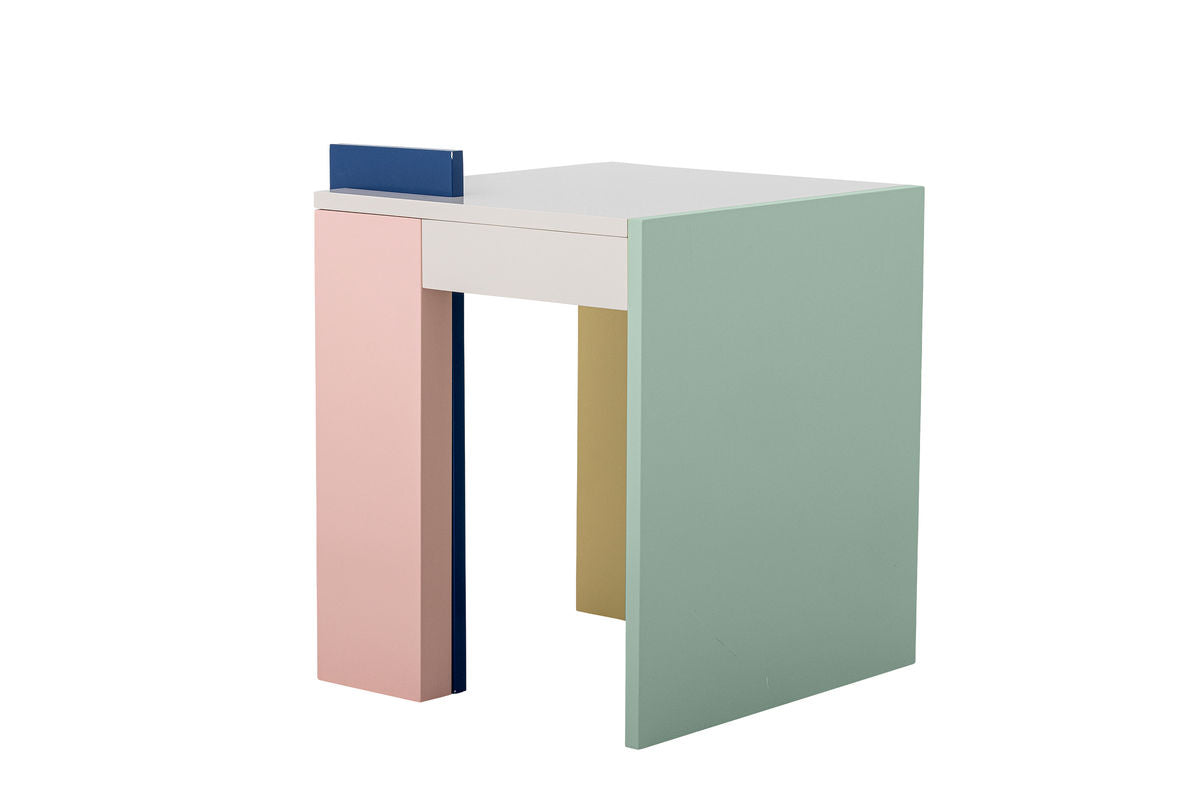 Table d'appoint Rudi – Jeu délicat de couleurs en Rosé, jaune et vert