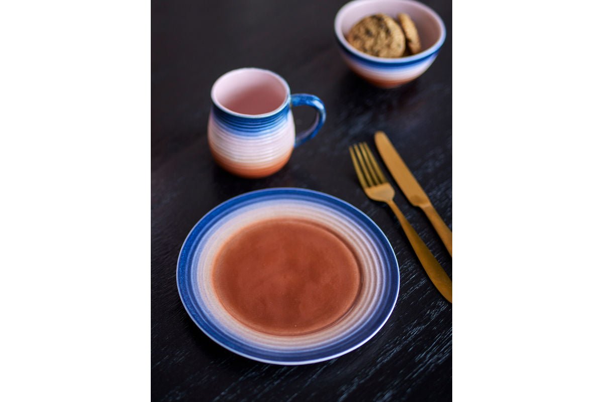 Assiette Mora – Ensemble de 4 en grès aux dégradés de couleurs chaudes