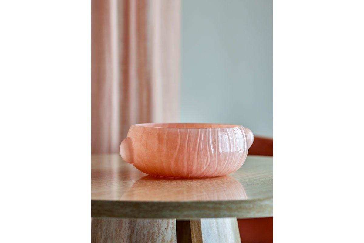 Schale Marli – handgefertigte Glasschale in zartem Rosé