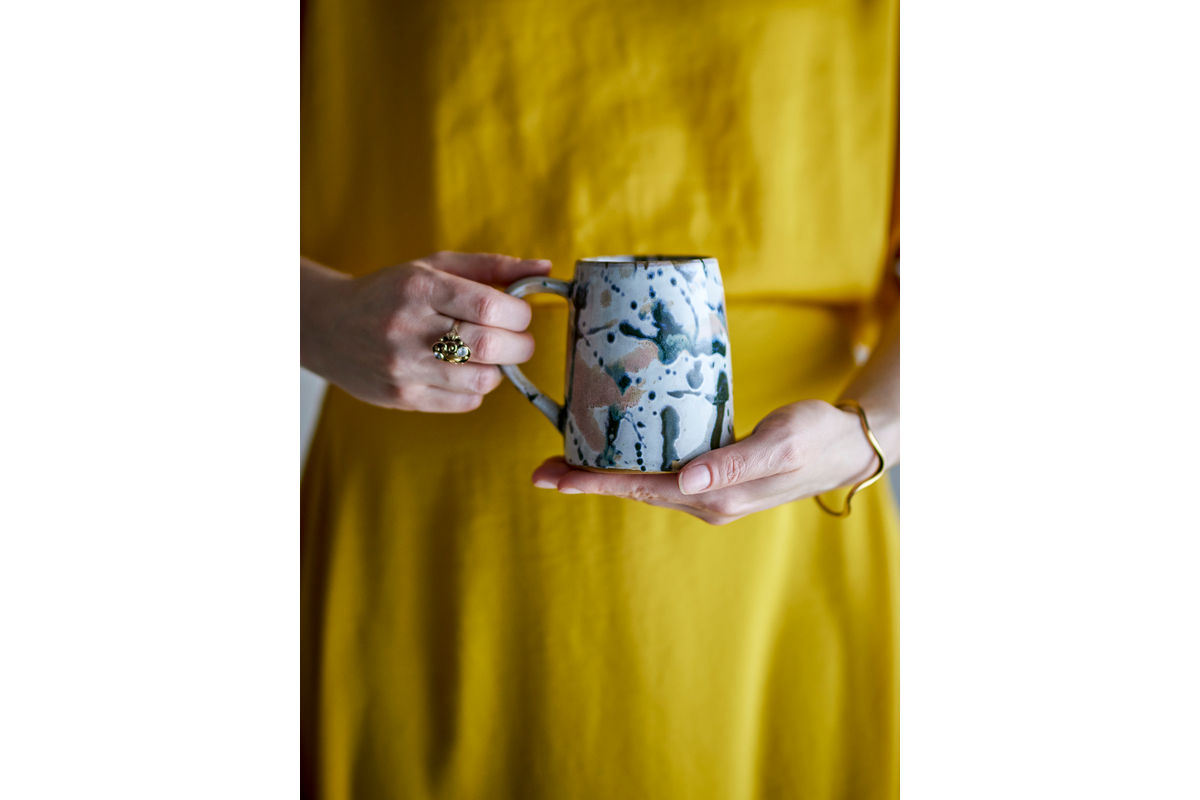 Becher-Set Jana – Steingut mit reaktiver Glasur (4er-Set)