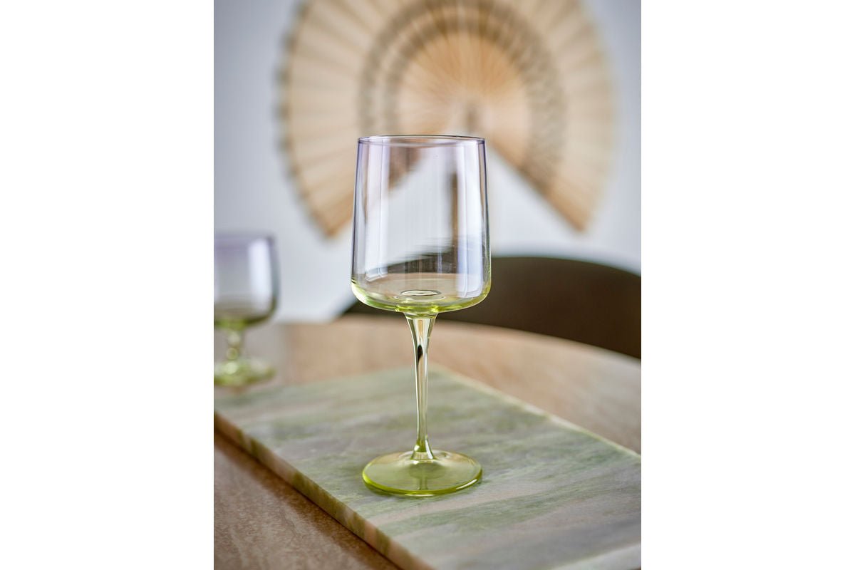 Verres à vin Olivia – avec tiges vert doré (lot de 6)