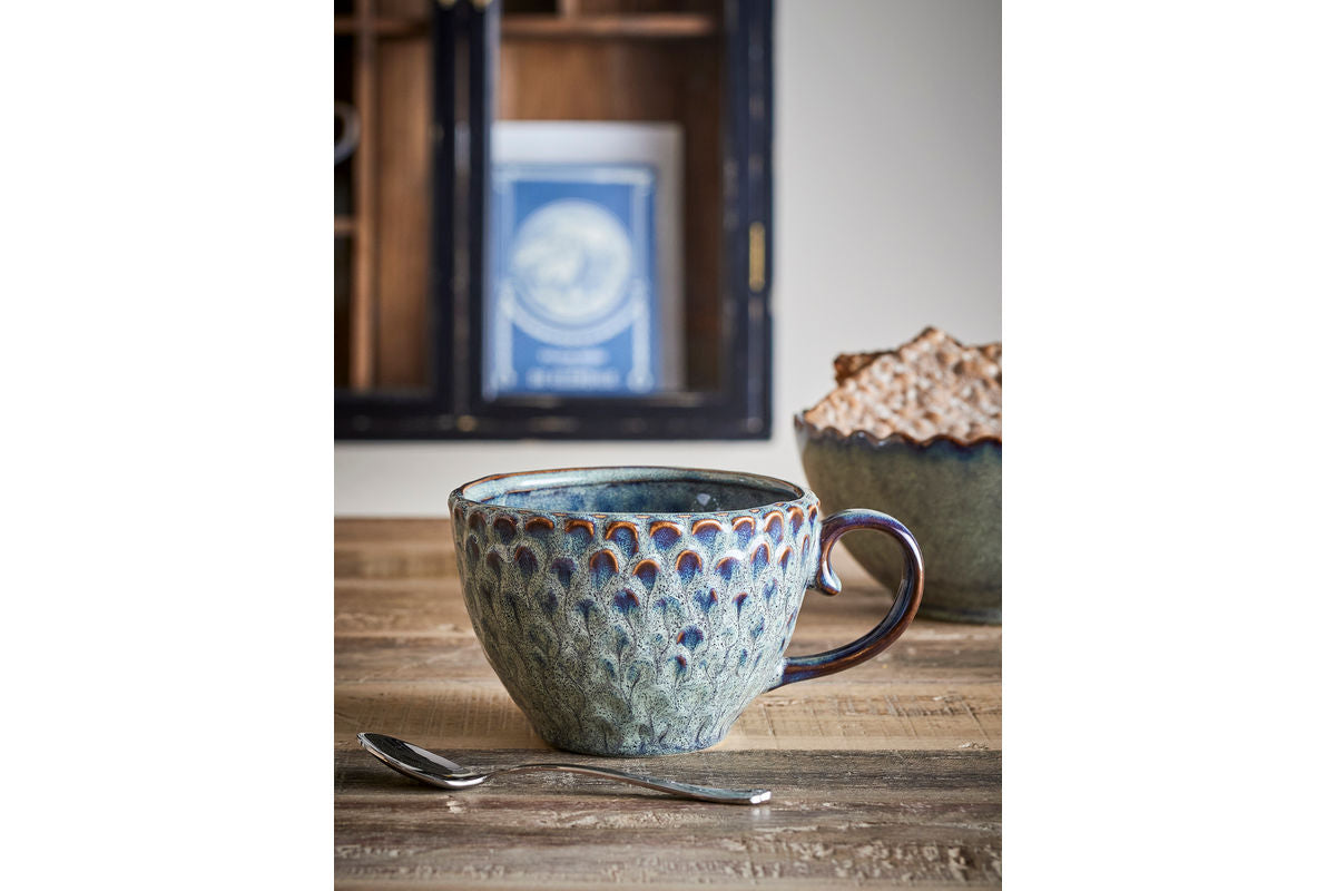 Becher-Set Lela – Grau, gefertigt aus Steingut (4er-Set)