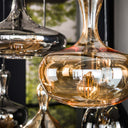 Suspension "Viretta – 7 abat-jour en verre en forme de carafe avec armature en Métal Noir