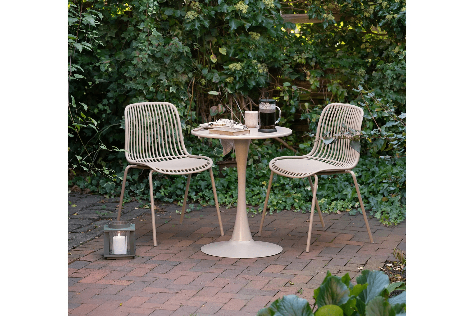Table d'appoint de jardin Serevina - design moderne en Taupe