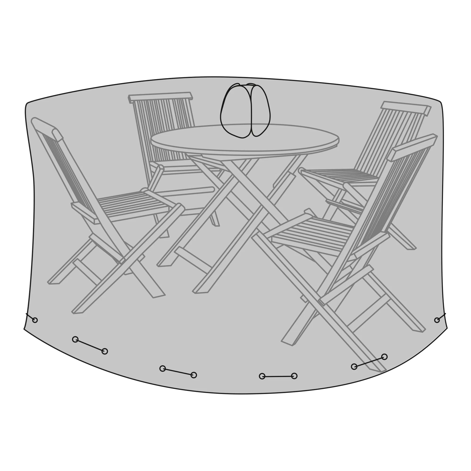 Veltano™ Rundabdeckung – Premium-Schutz für Gartentisch & Stühle (Ø185 cm)