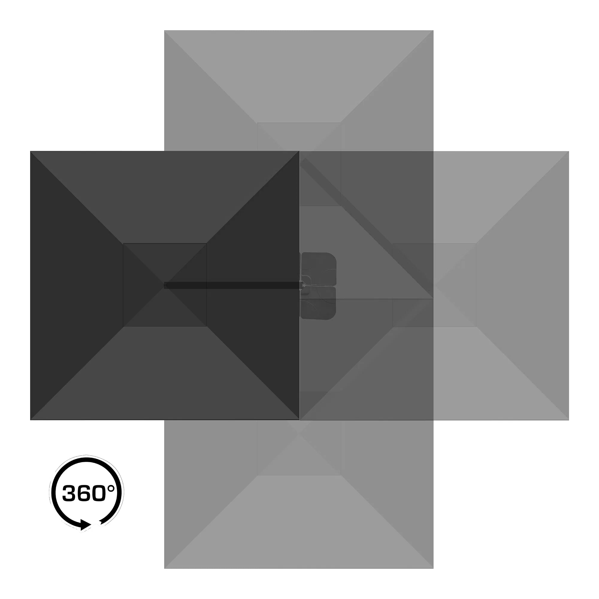 Parasol de jardin Solvien – de forme carrée noire