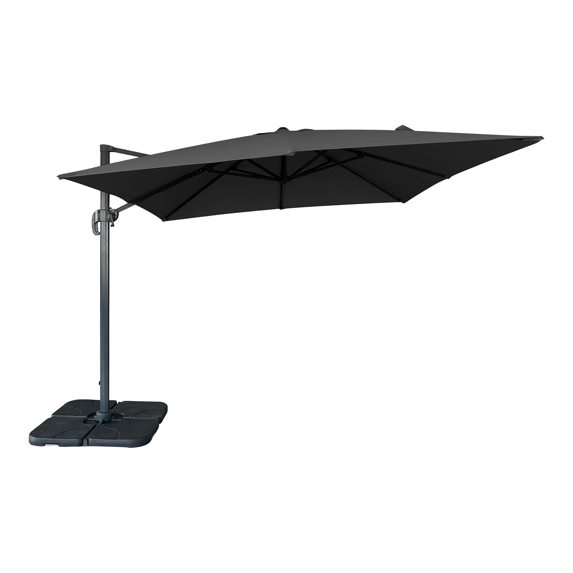 Parasol de jardin Solvien – de forme carrée noire