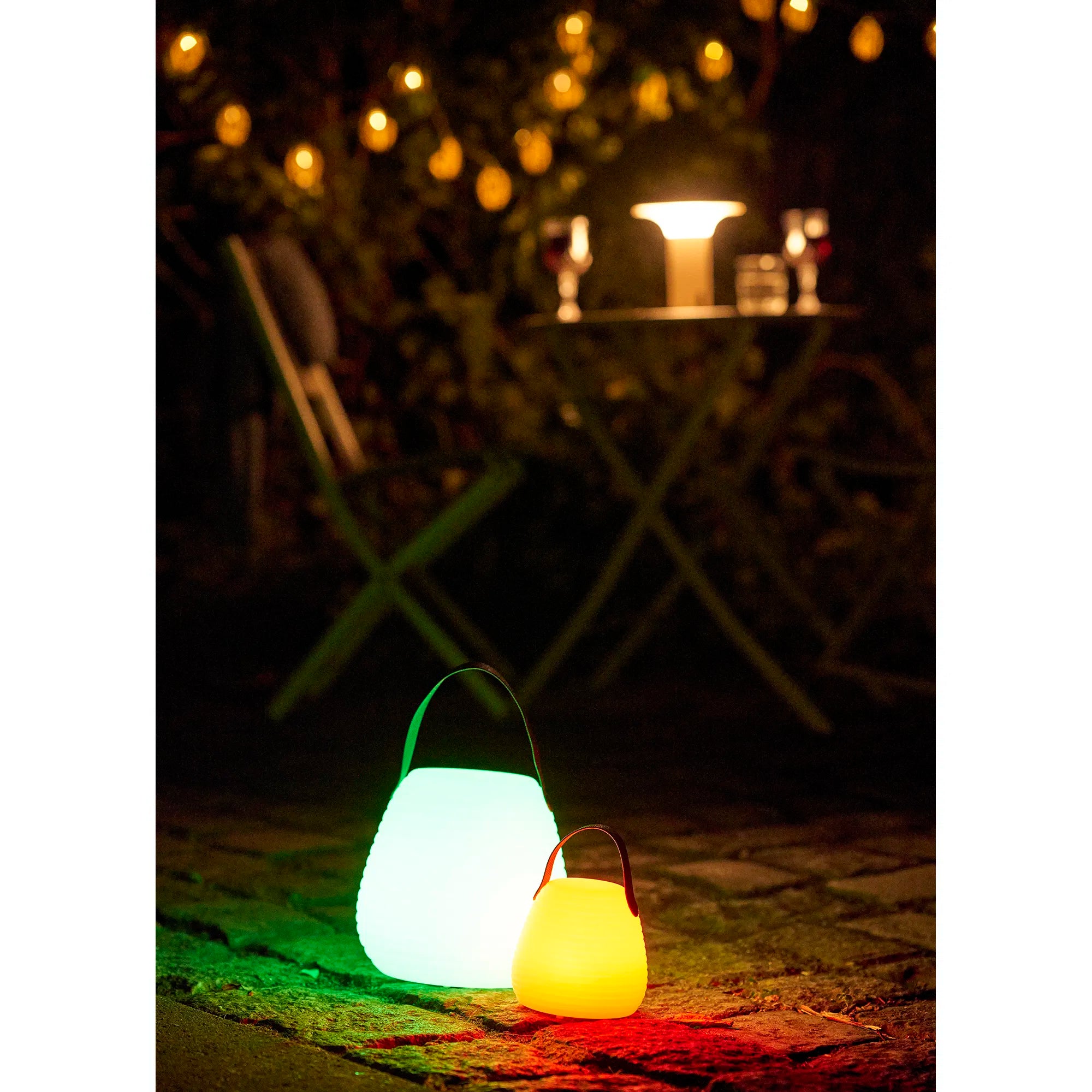 Lampe d'extérieur Eldora pour jardin - avec sangle de fixation et LED colorée
