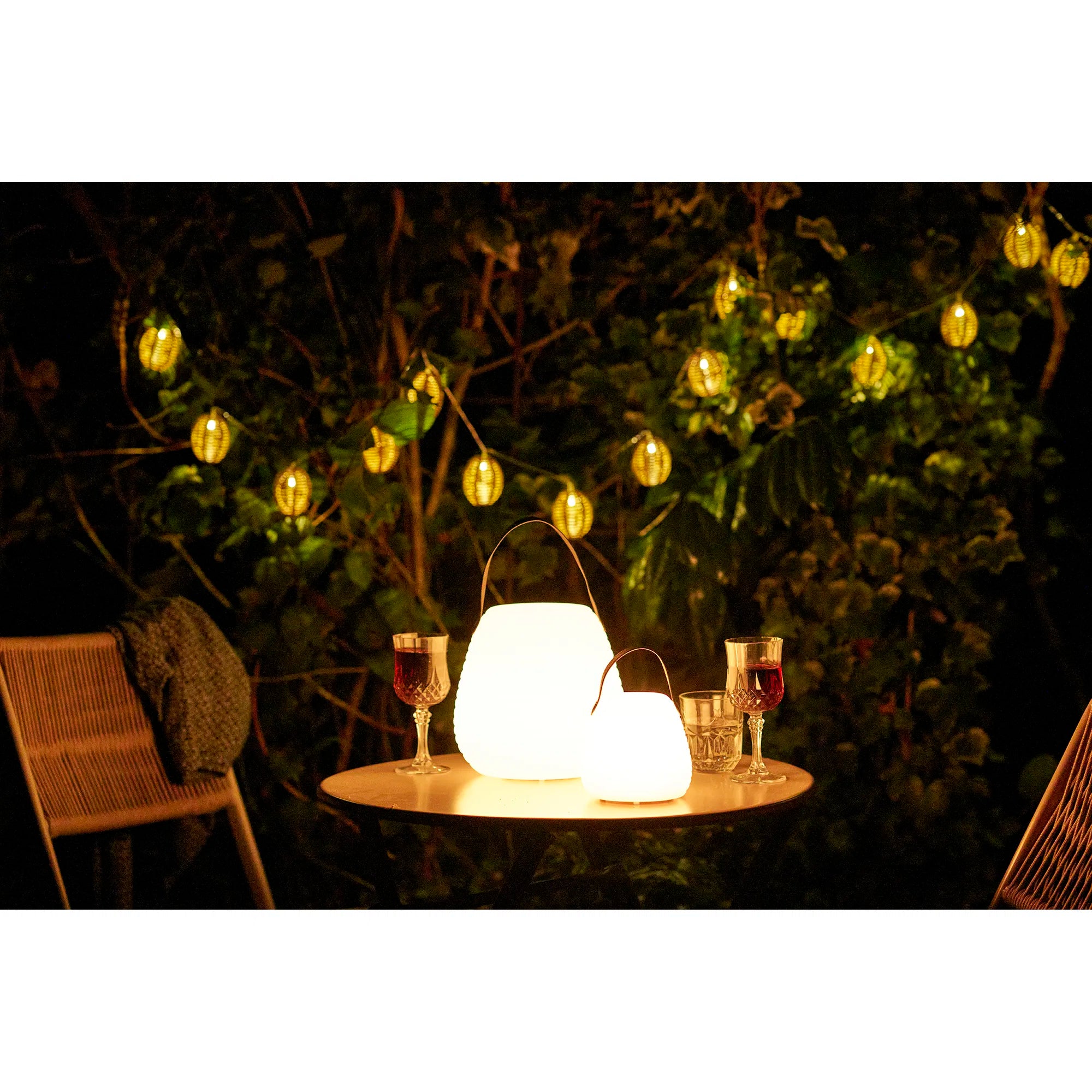 Lampe d'extérieur Eldora pour jardin - avec sangle de fixation et LED colorée