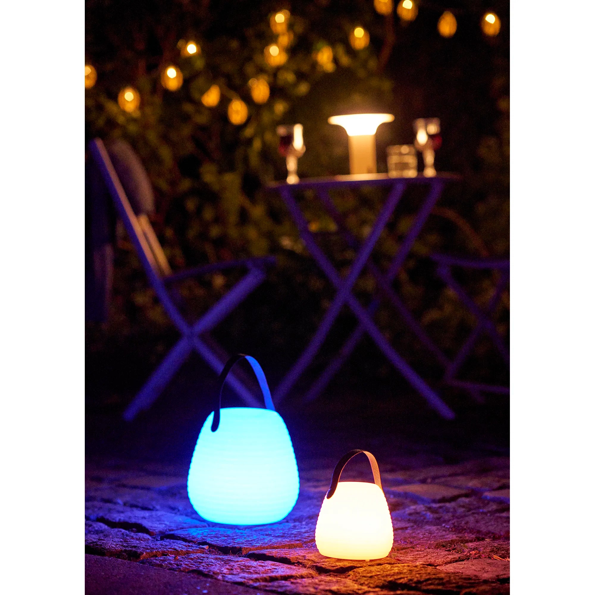 Lampe d'extérieur Eldora pour jardin - avec sangle de fixation et LED colorée